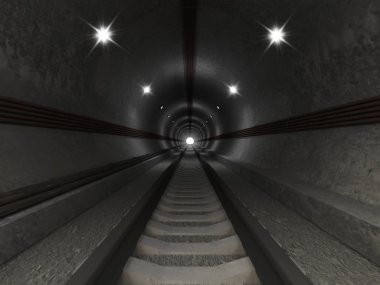 yeraltı tüneli 3D çizimi