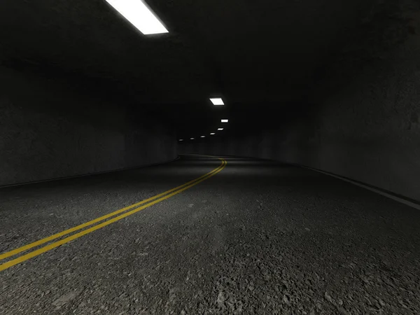 都市高速道路の道のトンネルの 3 d イラストレーション — ストック写真