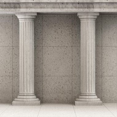Classic Ancient Interior with Columns clipart