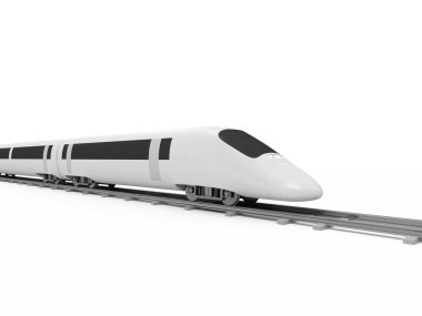 illüstrasyon izole beyaz zemin üzerine modern yüksek hızlı tren