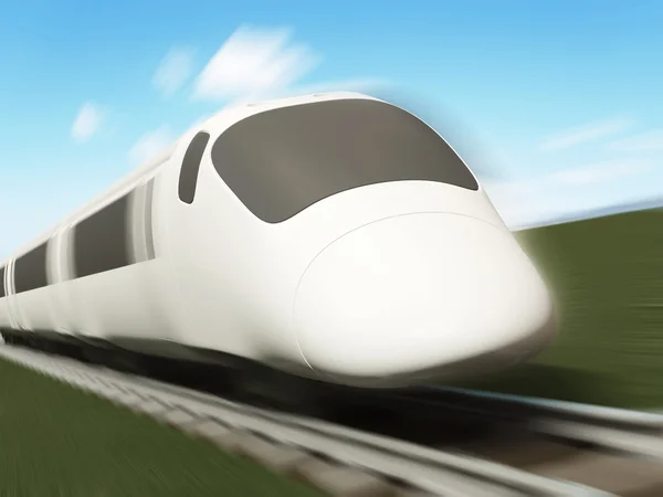 3D illustration av moderna snabbtåg — Stockfoto