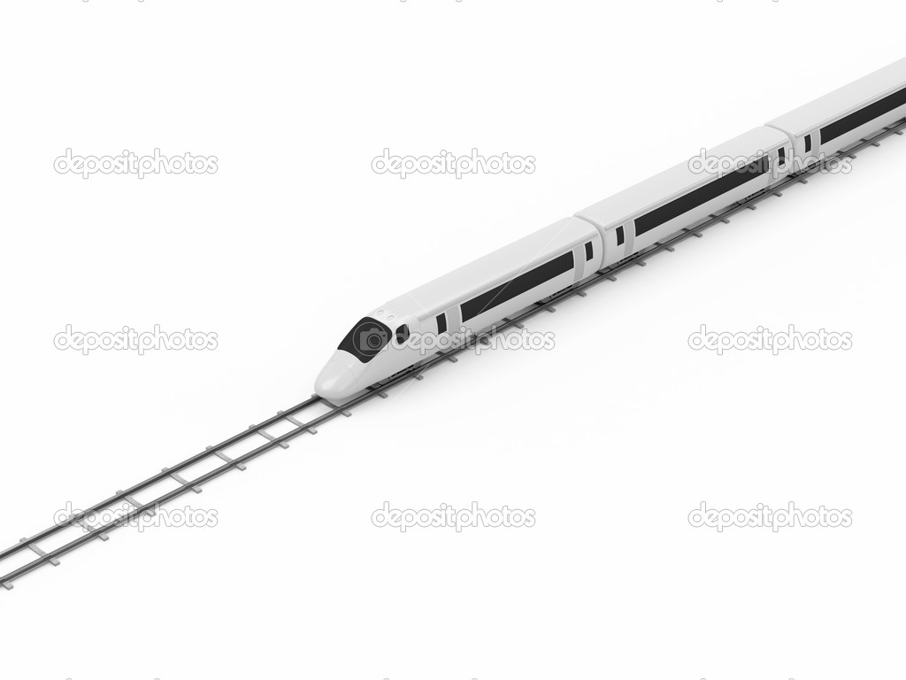 3d Illustration of Modern High-Speed Train isolated on white background