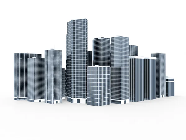 Beyaz arka plan üzerinde izole iş modern şehir — Stok fotoğraf