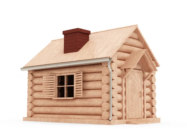 Casa de madera aislada sobre fondo blanco — Foto de Stock