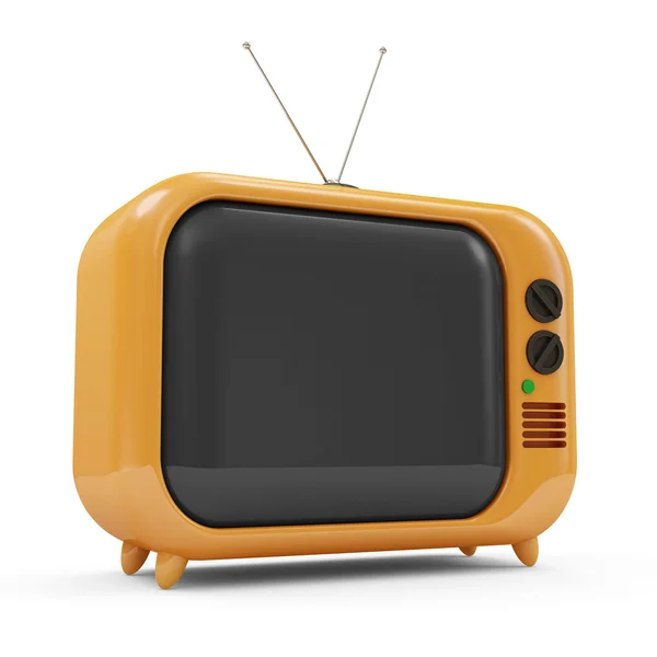 Retro tv geïsoleerd op witte achtergrond — Stockfoto