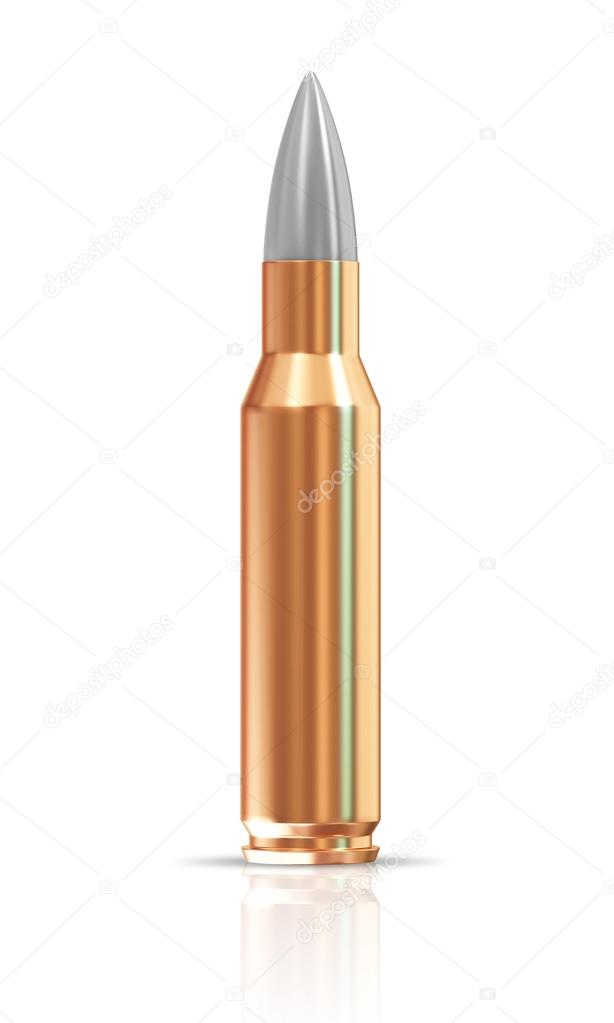 Rifle Bullet isolated on white background