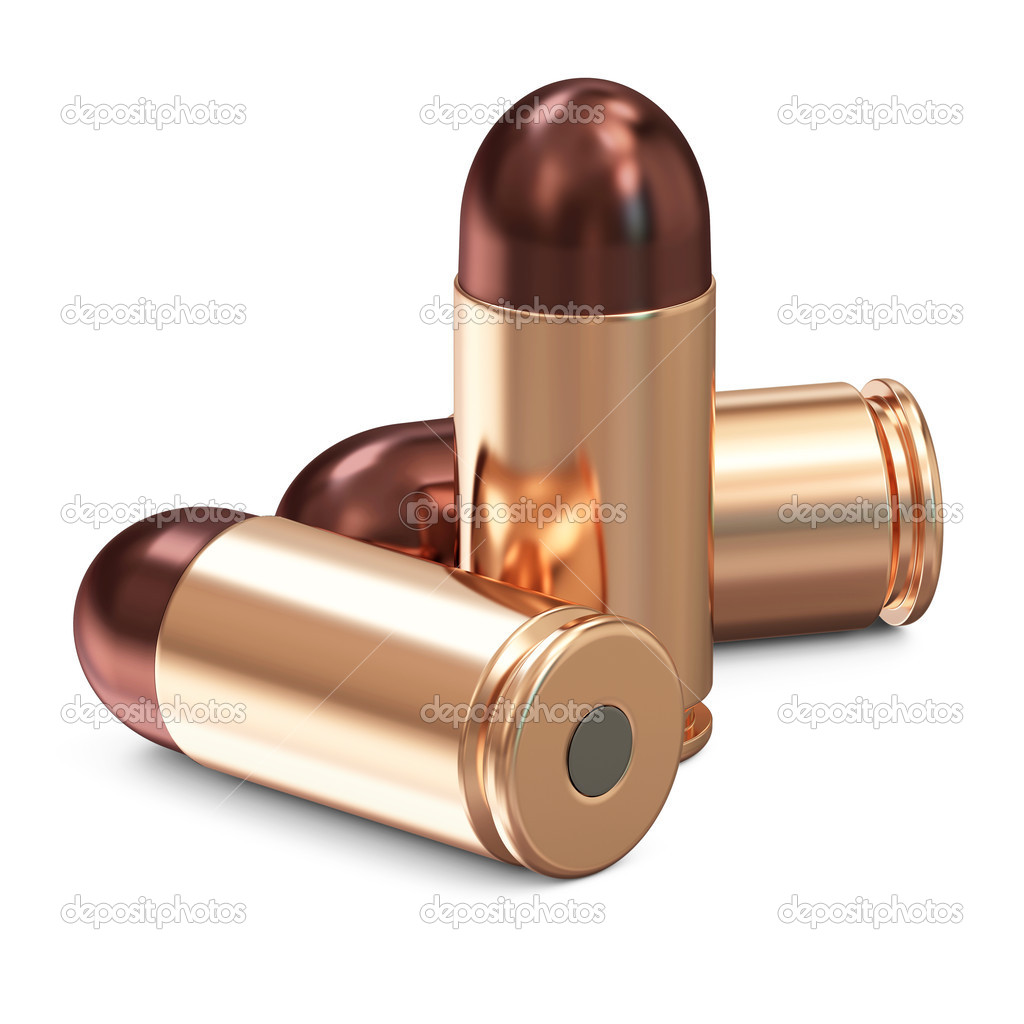 Group of Gun Bullets isolated on white background