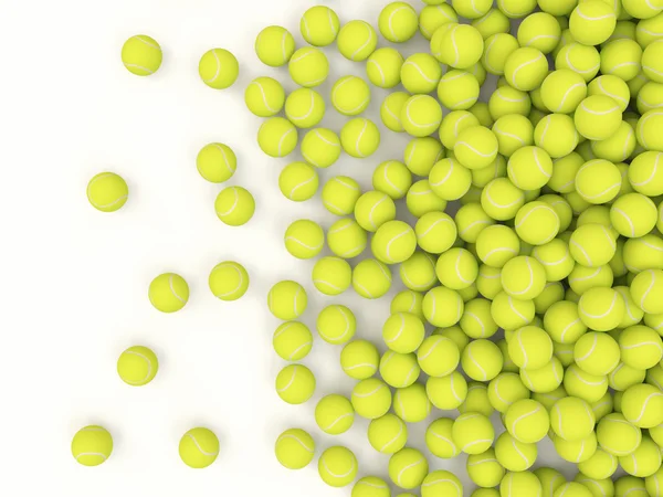 Heap of tennis balls with place for Your text isolated on white background — Stock Photo, Image