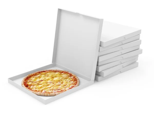 Pizza in paper box — Stock Photo, Image