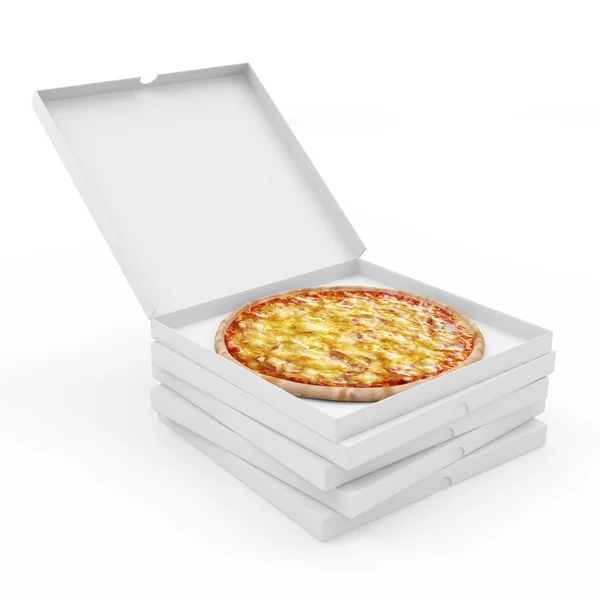 Pizza in paper box — Stock Photo, Image