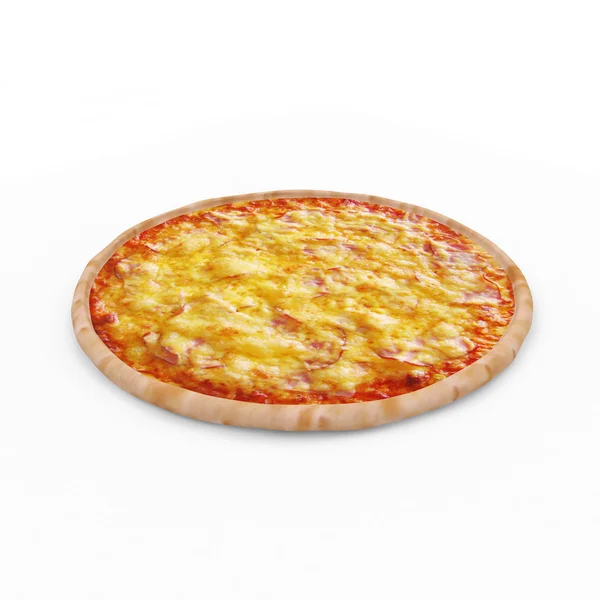 Pizza op witte achtergrond — Stockfoto