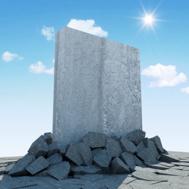 sağlam beton blok zemin kırma soyut gösteren resim