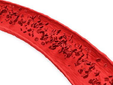 damar akan kırmızı kan hücrelerinin dijital illüstrasyon