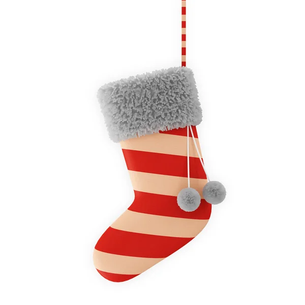 Beyaz arka plan üzerinde izole boş Noel çorap — Stok fotoğraf
