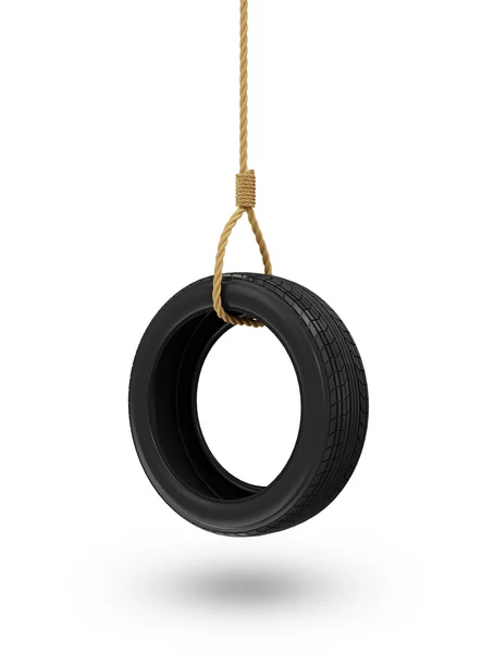 Tire swing isolated on white background — Stock Photo, Image