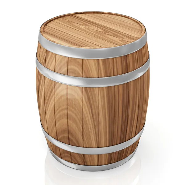 Wooden Barrel isolated on white background — Stock Photo, Image