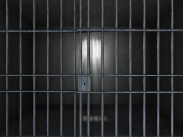 Vecchio carcere Grunge Interno con barre di prigione — Foto Stock