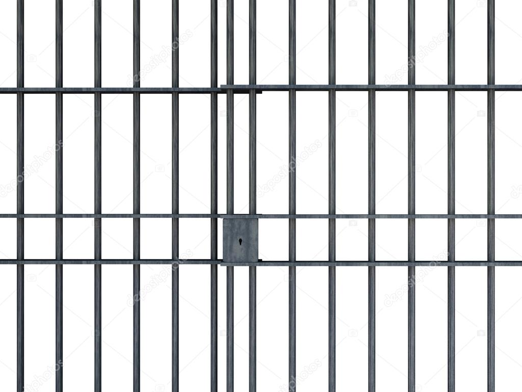 Jail bars isolated on white background