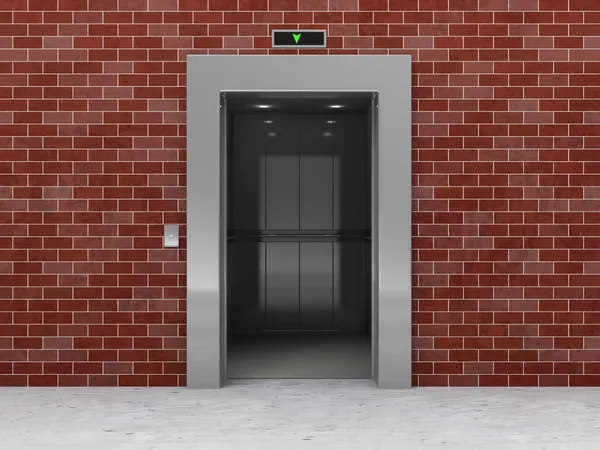 Сучасний ліфт з відкритими дверима — стокове фото