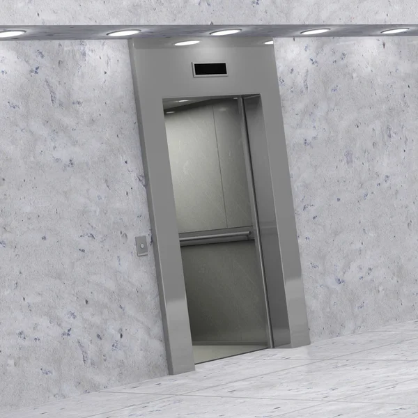 Μοντέρνο ασανσέρ με ανοιχτές πόρτες — Φωτογραφία Αρχείου