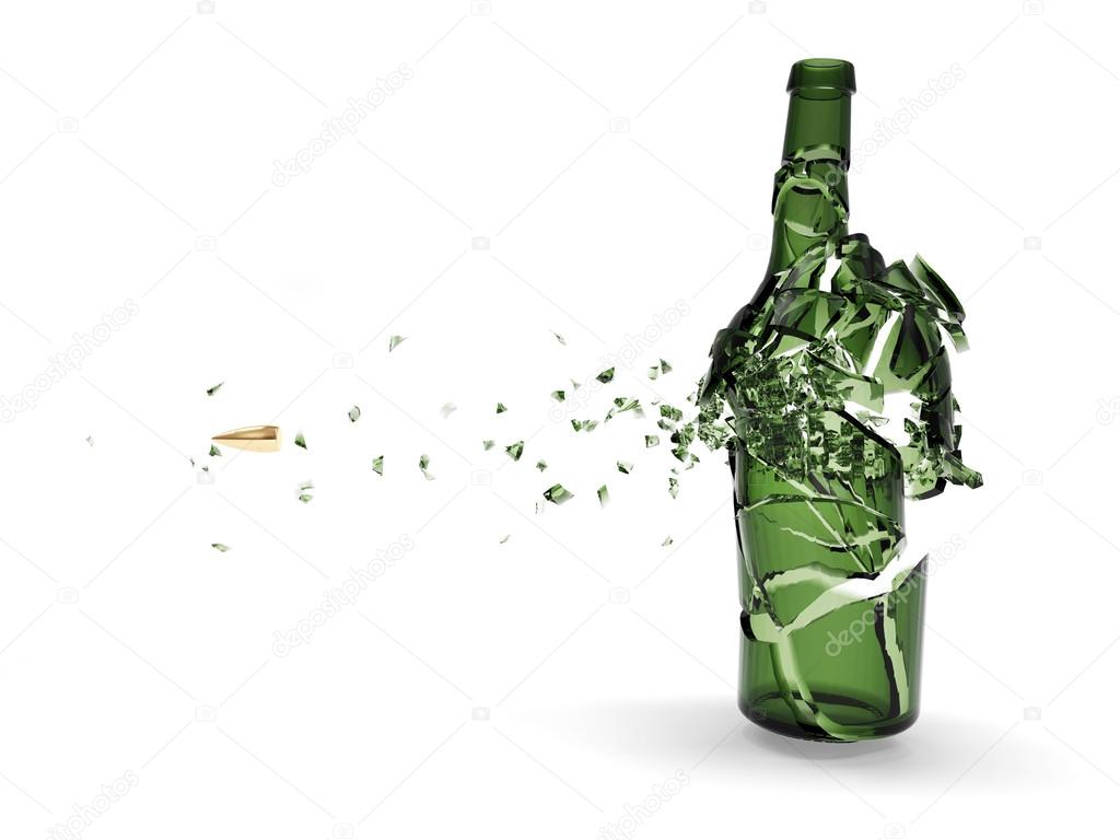 Shattered green beer bottle — Stock Photo © rasslava 36081479