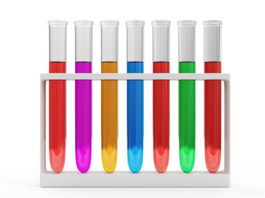 test tüpleri ile renkli sıvı