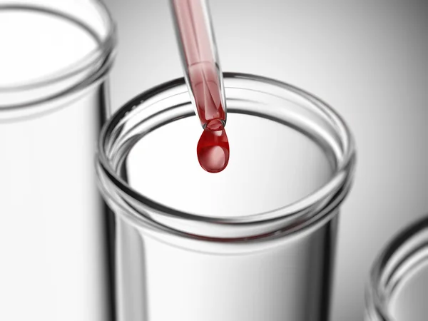 Pipette puts blood samples — Stock Photo, Image