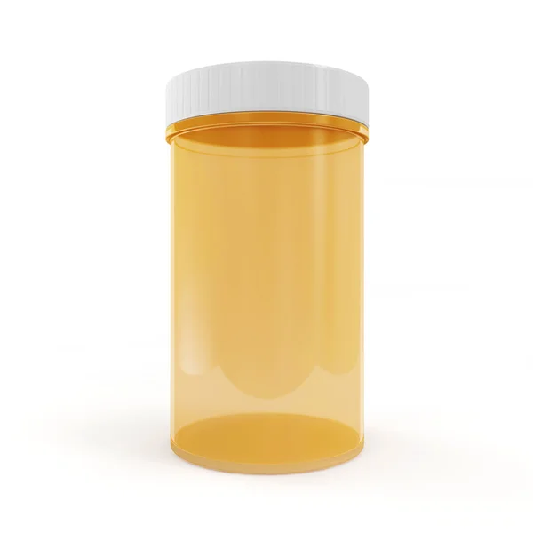 A tablettákat üres üveg — Stock Fotó