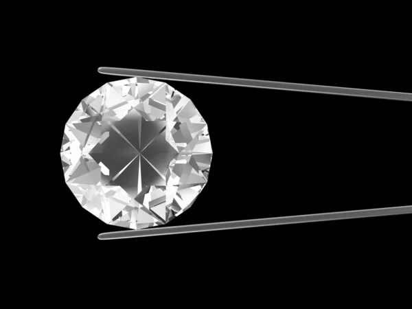 Diamond in the tweezers — Stock Photo, Image