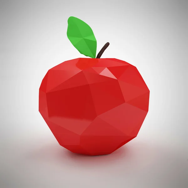 Красное яблоко в стиле оригами — стоковое фото