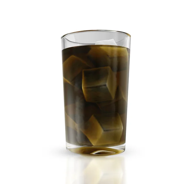 Soda en vidrio con cubitos de hielo —  Fotos de Stock