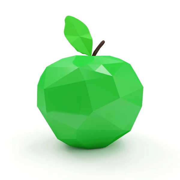 Origami tarzı yeşil elma — Stok fotoğraf