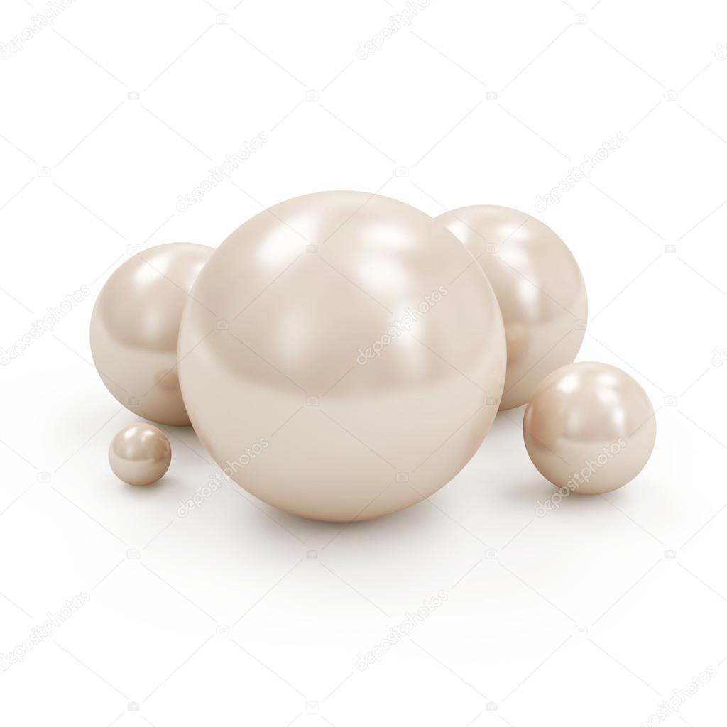 Group of Shiny White Pearls