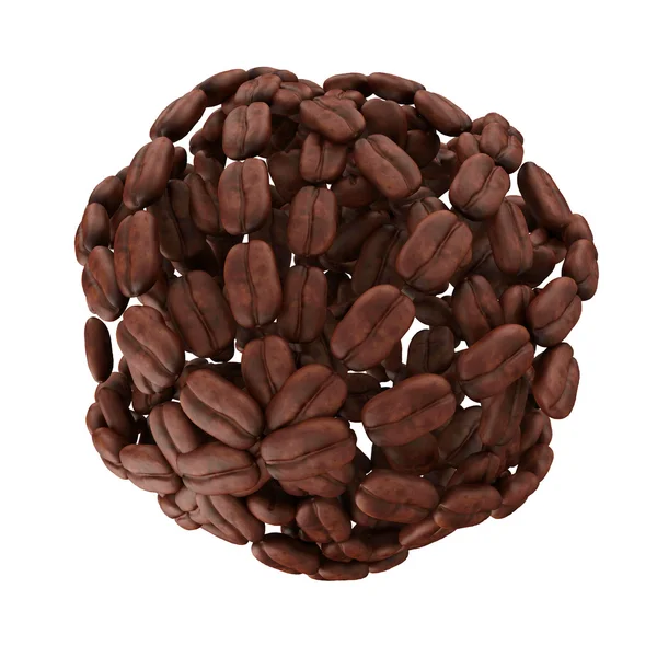 Sphere made from heap of coffee beans — Stock Photo, Image