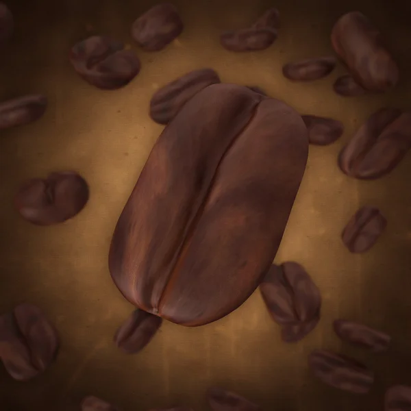 Fallande kaffebönor — Stockfoto