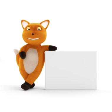 Fox with Blank Board clipart