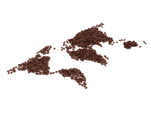 Coffee beans World map — Stock Photo, Image