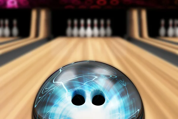 Ball on Wooden Lane — Stock Photo, Image