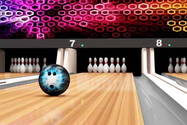 Bowling bollen i rullning — Stockfoto