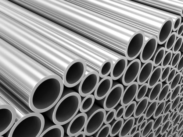 Stack of Steel Metal Tubes — Stock Photo, Image