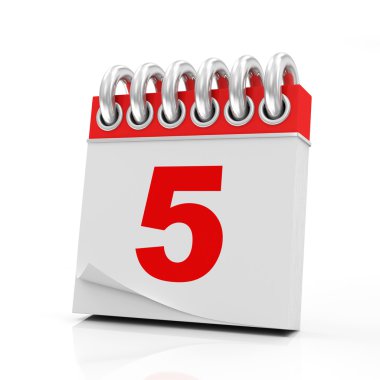 Takvim simgesi beyaz arkaplanda izole edildi