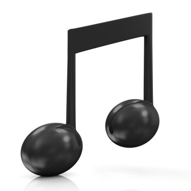 Beyaz arka plan üzerinde izole müzik notu