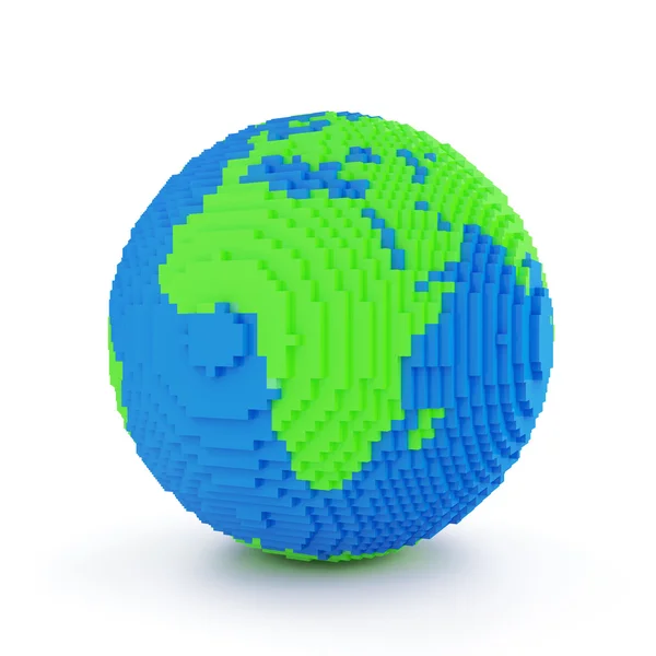 Earth Globe in Pixel Style — Stock Photo, Image