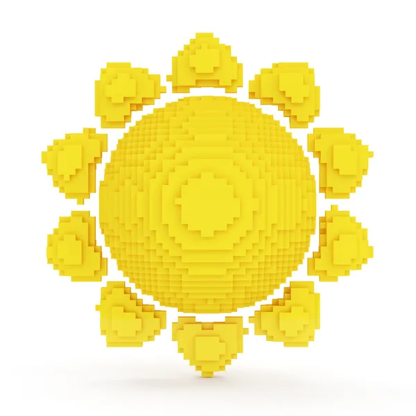 Icône de soleil dans le style Pixel — Photo