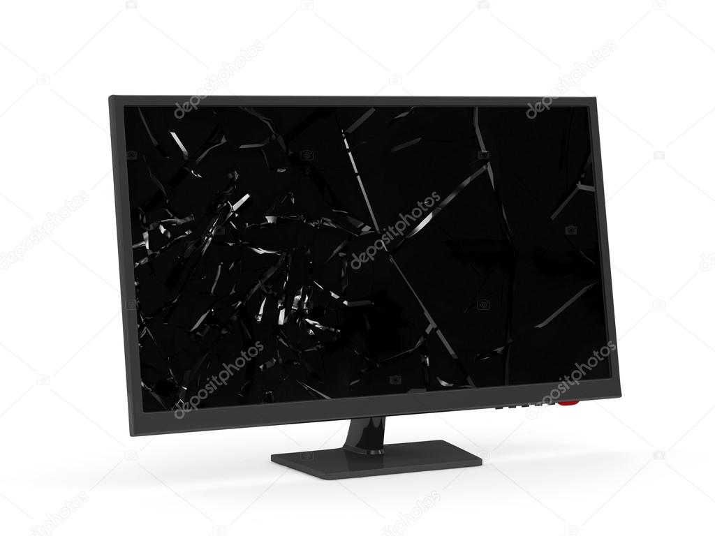 Monitor with Broken Screen