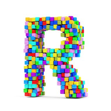 renkli küpler yapılmış mektupları