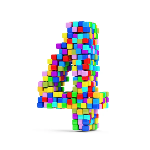 Числа из разноцветных кубиков — стоковое фото