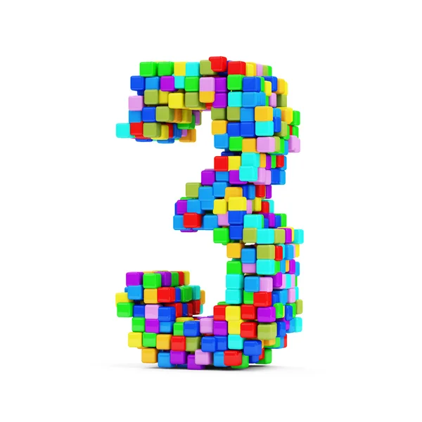 Числа из разноцветных кубиков — стоковое фото
