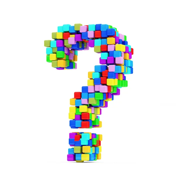 Question Mark Made From Colorful Cubes — Stock Photo, Image