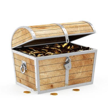 Beyaz bir arka planda sandığı aç